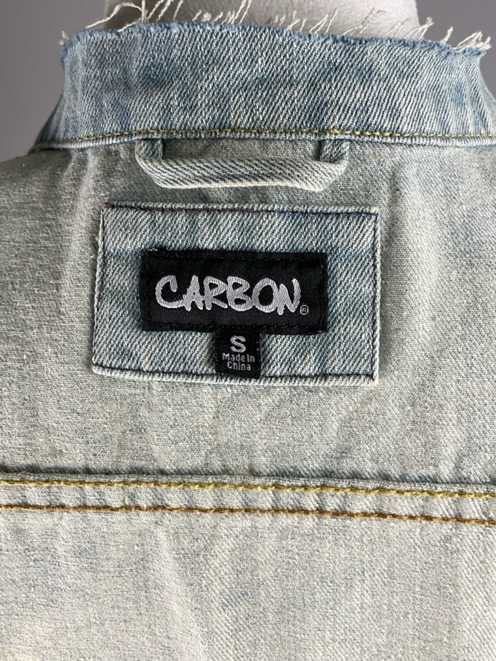 Hand Painted Denim Vest Wearable Art Geometric Streetwear Festival Boho Small - Picture 13 of 16